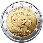 2 евро Люксембург 2006 год 25-летие принца Гийома