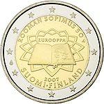 2 евро Финляндия 2007 год РИМСКИЙ ДОГОВОР