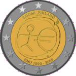 2 евро Финляндия 2009 год 10 ЛЕТ ВВЕДЕНИЯ ЕВРО