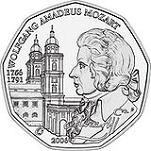 5 евро Австрия 2006 год 250 лет со дня рождения Вольфгана Амадея Моцарта