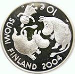 10 евро Финляндия 2004 год 90 лет со дня рождения Туве Янссон