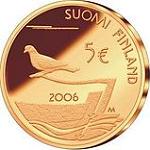 5 евро Финляндия 2006 год 150 лет демилитаризации Аландских островов