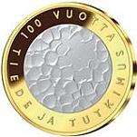 5 евро Финляндия 2008 год 100 лет финской науке и исследованиям