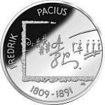 10 евро Финляндия 2009 год 200 лет со дня рождения Фредрика Пациуса