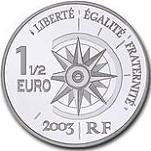 1,5 евро Франция 2003 год Путешествие вокруг света: Нормандия