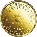 10 евро Нидерланды 2004 год 50 лет окончания колонизации Нидерландских Антильских островов