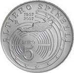 5 евро Италия 2007 год 100 лет со дня рождения Алтьеро Спинелли