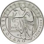 5 евро Италия 2009 год 300 лет повторному открытию Геркуланума