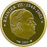 10 евро Монако 2005 год Князь Монако Ренье III