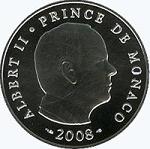 5 евро Монако 2008 год 50 лет со дня рождения Князя Альберта II