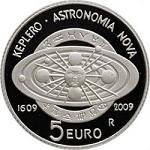 5 евро Сан-Марино 2009 год 400 лет законам Кеплера