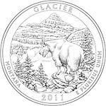 25 центов США 2011 год Прекрасная Америка: Национальный парк Глейшер