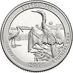 25 центов США 2014 год Национальный парк Эверглейдс