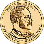 1 доллар США 2012 год 21-й президент США Честер Артур