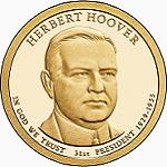 1 доллар США 2014 год 31-й президент США Герберт Гувер
