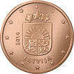 1 евроцент Латвия аверс