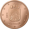 2 евроцента Латвия аверс