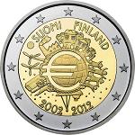 2 евро Финляндия 2012 год 10 лет наличному обращению евро