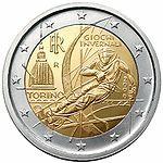 2 евро Италия 2006 год 20-е Зимние Олимпийские игры в Турине