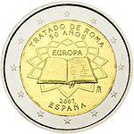 2 евро Испания 2007 год РИМСКИЙ ДОГОВОР