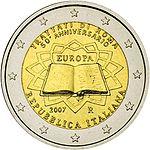 2 евро Италия 2007 год РИМСКИЙ ДОГОВОР