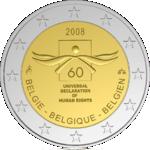 2 евро Бельгия 2008 год 60 лет Декларации прав человека