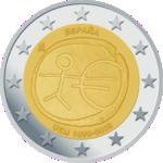 2 евро Испания 2009 год 10 ЛЕТ ВВЕДЕНИЯ ЕВРО