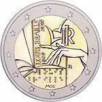 2 евро Италия 2009 год 200 лет с рождения Луи Брайля