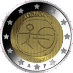 2 евро Люксембург 2009 год 10 ЛЕТ ВВЕДЕНИЯ ЕВРО