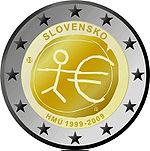 2 евро Словакия 2009 год 10 ЛЕТ ВВЕДЕНИЯ ЕВРО
