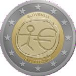 2 евро Словения 2009 год 10 ЛЕТ ВВЕДЕНИЯ ЕВРО