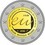 2 евро Бельгия 2010 год Председательство в ЕС