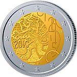 2 евро Финляндия 2010 год 150 лет валютному декрету 1860 года