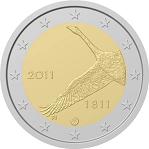 2 евро Финляндия 2011 год 200 лет Банку Финляндии