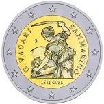 2 евро Сан-Марино 2011 год 500 лет со дня рождения итальянского живописца, архитектора и писателя Джорджо Вазари