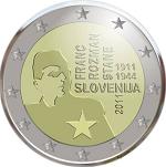 2 евро Словения 2011 год 100 лет со дня рождения Франца Розмана