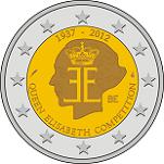 2 евро Бельгия 2012 год 75 лет музыкальному конкурсу имени королевы Елизаветы