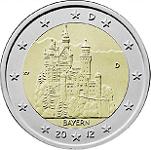 2 евро Германия 2012 год Федеральные земли Германии: Бавария