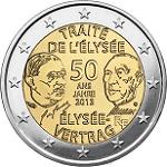 2 евро Франция 2013 год 50 лет франко-германской дружбы