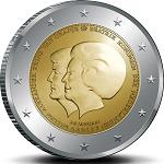2 евро Нидерланды 2013 год Объявление королевы Беатрикс о смене трона принцем Виллемом-Александром