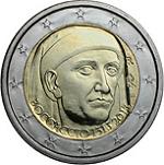 2 евро Италия 2013 год 700 лет со дня рождения Джованни Боккаччо