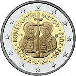 2 евро Словакия 2013 год 1150 лет со дня прибытия миссии Кирилла и Мефодия в Великую Моравию
