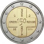 2 евро Бельгия 2014 год 150 лет Красному Кресту Бельгии