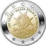 2 евро Мальта 2014 год 200-летие полиции Мальты