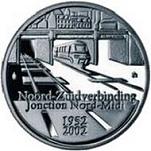 10 евро Бельгия 2002 г. 50-летие открытия ж/д ветки Норд-Миди