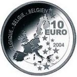 10 евро Бельгия 2004 год 75 лет героям Эрже - Тантана и Милу