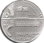 10 евро 2006 год Ватикан 350 лет колоннаде Рима