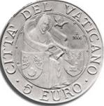 5 евро Ватикан 2006 год Международный день мира