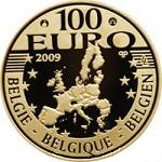 100 евро Бельгия 2009 год 50 лет со дня бракосочетания королевской четы