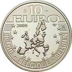 10 евро 2009 год Бельгия 75 лет правящему королю Бельгии Альберту II